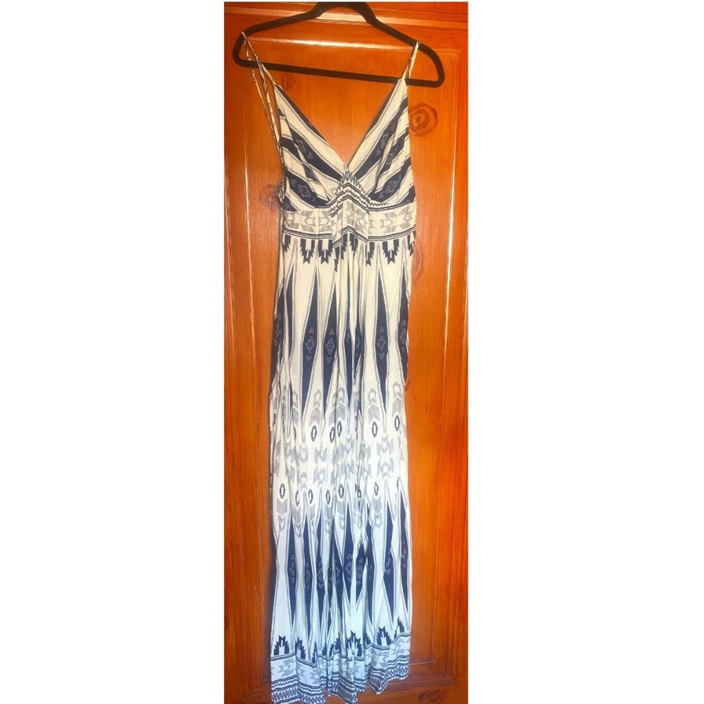 Hommage Navy & White Maxidress- Long